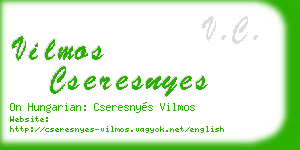vilmos cseresnyes business card